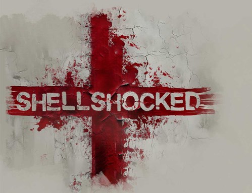 A red cross on a white background with the title 'Shellshocked'. 